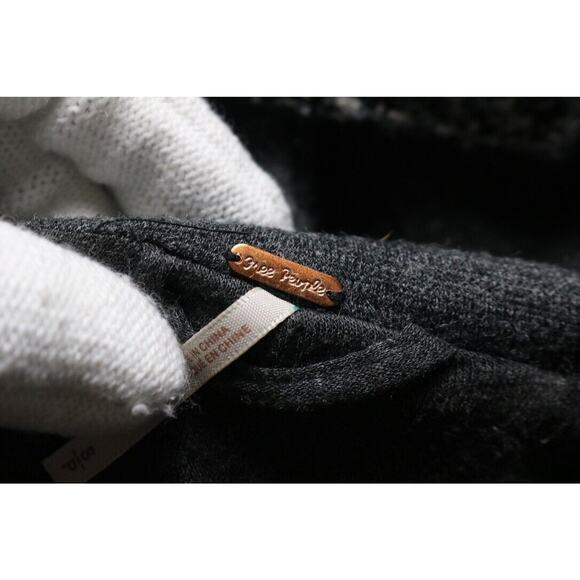 Free People Coat Womens Small Satellite Image Tweed Hooded Swing Wool Blend - Picture 7 of 12